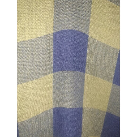 Time & Tru Womens Blouse XXL Olive Branch Plaid Tie Front Long Sleeve 100 Cotton - Picture 9 of 9